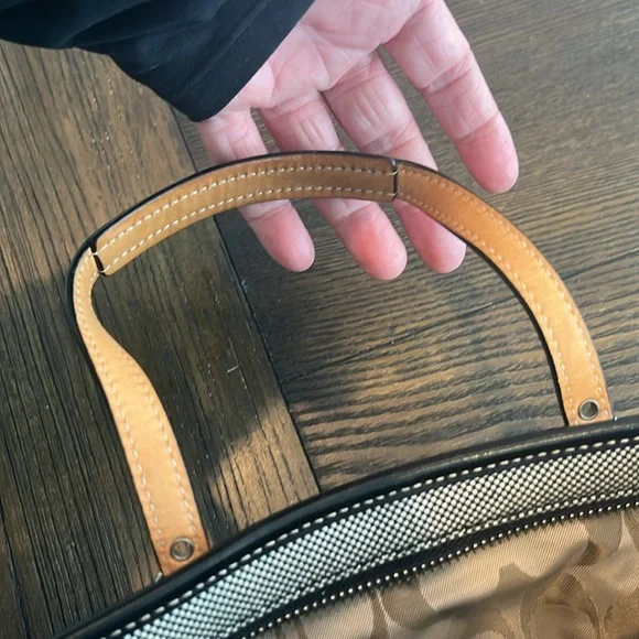 Coach Vintage Black & White Tweed Top Handle Satchel Tote Handbag #9557 - Picture 15 of 15